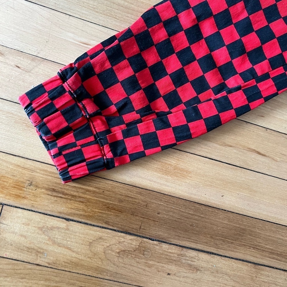 Hot topic Red & Black Checker‎ Split Cargo Jogger Pants - Picture 6 of 7